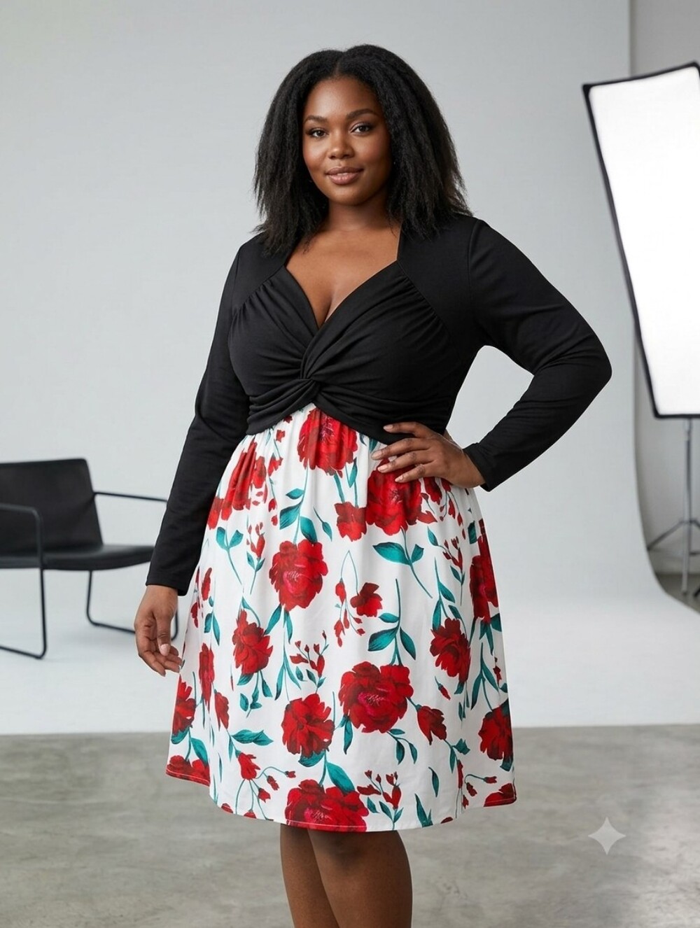 Rose Print Dress